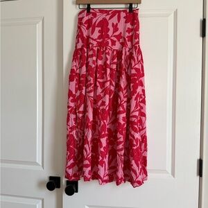 Abel The Label Anthropologie Red and Pink  Skirt